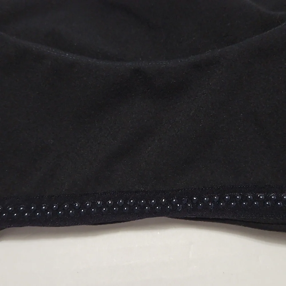 Laslulu Athletic Crop Black Sports Bra Wire Free Seamless Removable Pads Size XL